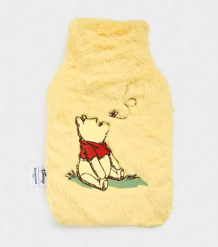 Skinnydip Light Yellow Embroidered Winnie the Pooh Hot Water Bottle