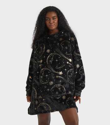 Skinnydip Gold Celestial Pattern Blanket Hoodie