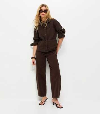 Dark Brown Barrel Leg Jeans