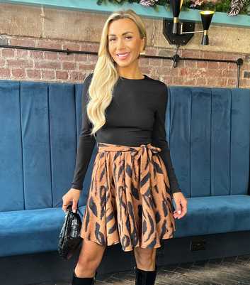 AX Paris Black Printed Skirt 2 in 1 Mini Dress