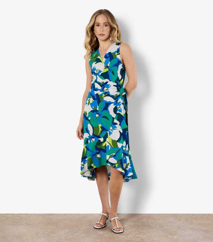knee length dresses for ladies On The Trails Sage Green Floral Midi Dress – Shop the Mint