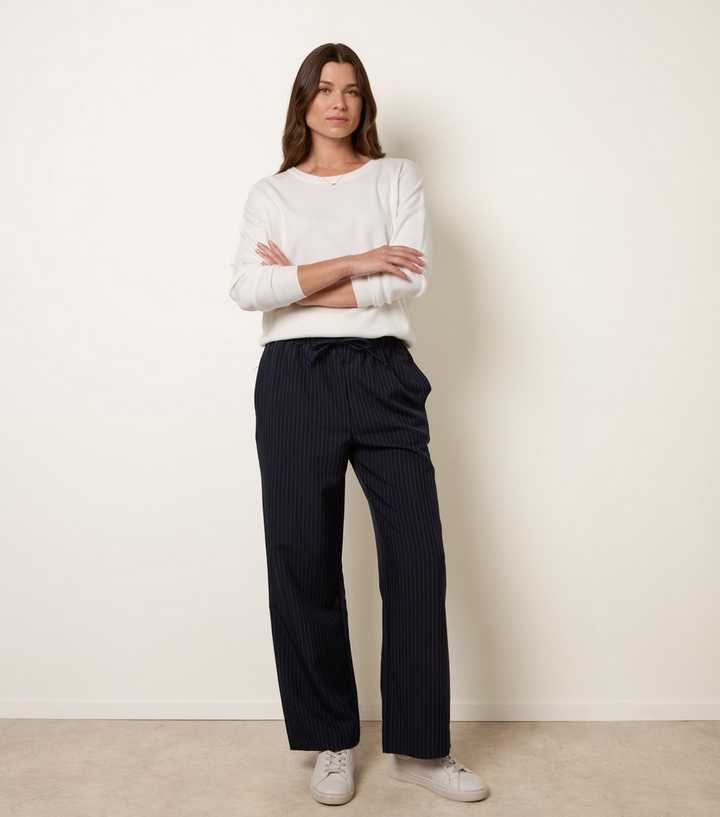 Blue Vanilla Navy Pinstripe Trousers