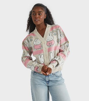 Skinnydip Cream Miffy Knitted Cardigan | New Look