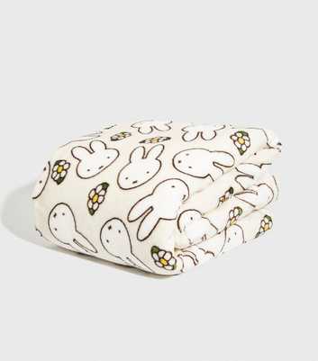 Skinnydip White Miffy Print Fleece Blanket