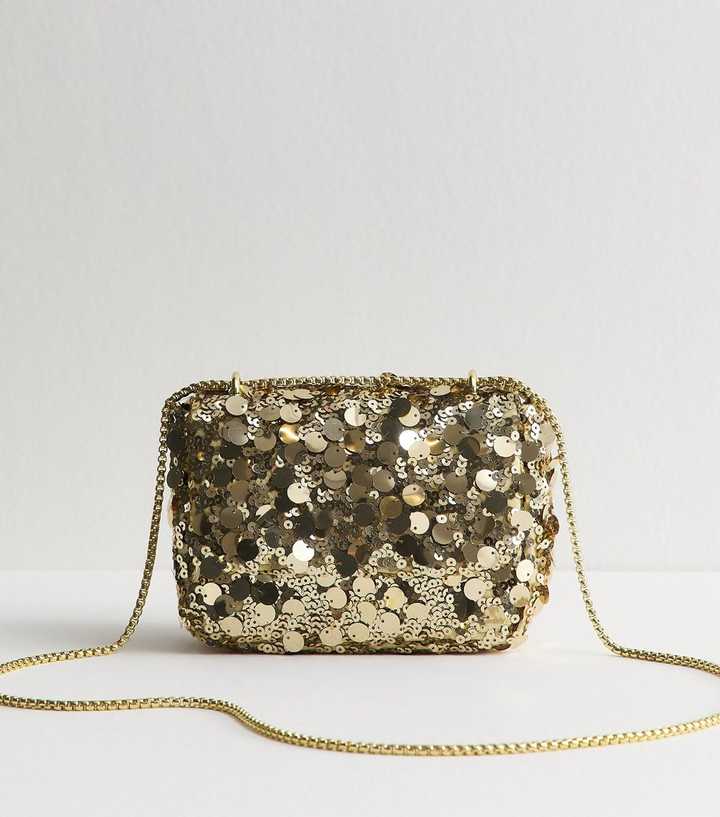 Gold Sequin Cross Body Bag
