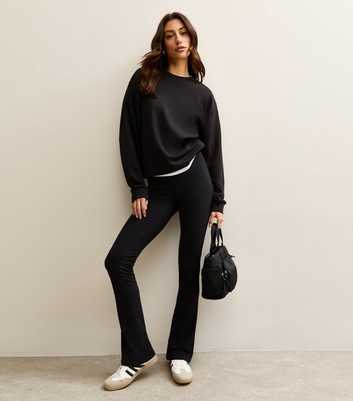 Tall Black High Waist Stretch Kick Flare Leggings