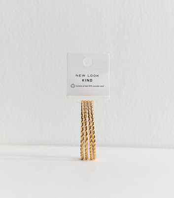 Pack of 4 Gold Tone Weave Textured Bangles 