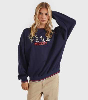 Skinnydip Navy Mickey Mouse and Friends Embroidered Sweatshirt