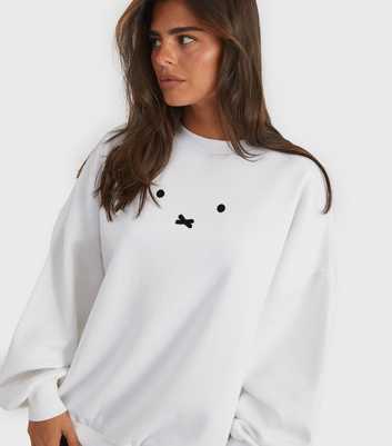 Skinnydip White Miffy Face Oversized Sweatshirt