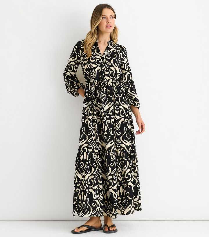 Gini London Black Printed Maxi Dress