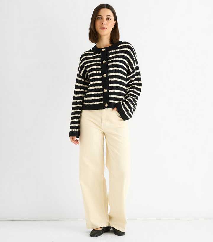 Gini London Black Striped Cardigan 