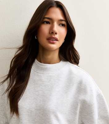 Grey Marl Relaxed Crew Neck Sweatshirt