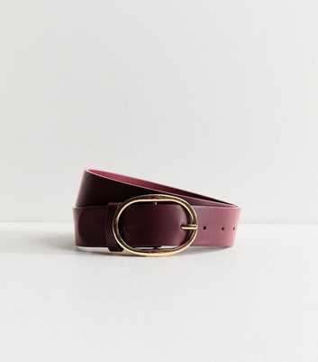 Dark Burgundy Oval Buckle Belt