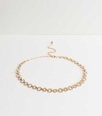 Gold Tone Diamante Chain Belt