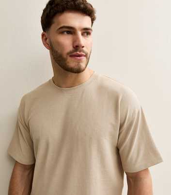 Tan Waffle Oversized Texture T-Shirt