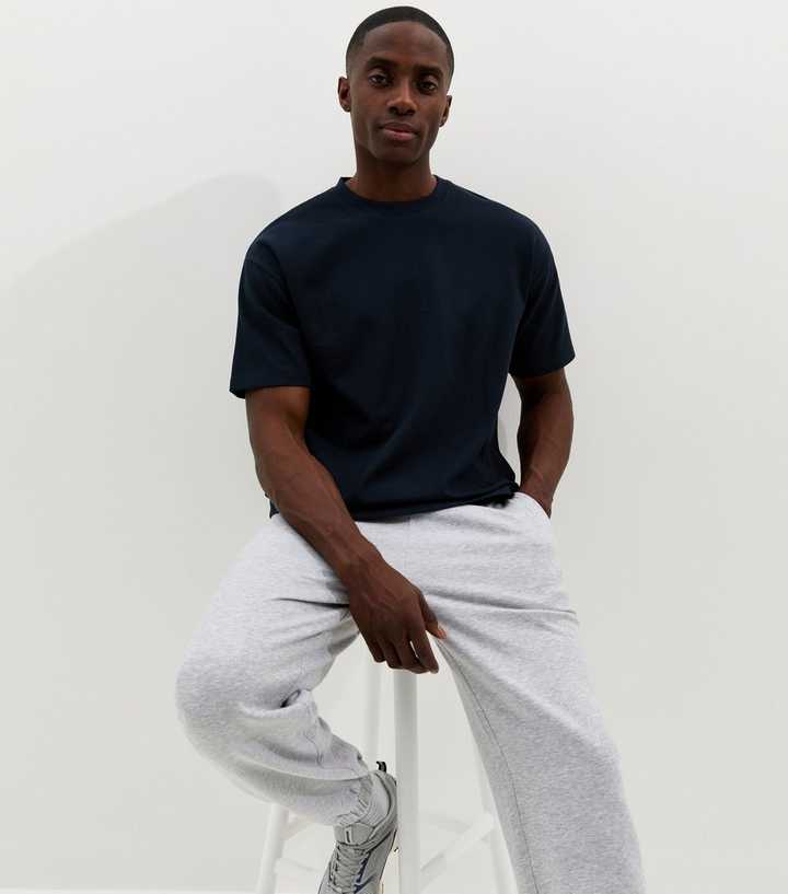Navy Oversized Waffle Texture T-Shirt