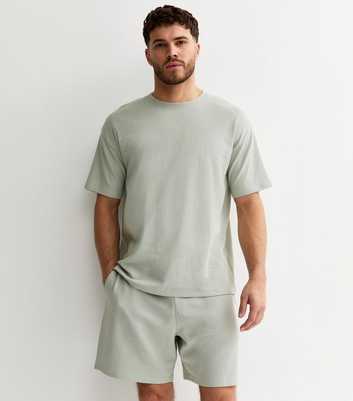 Mint Green Regular Waffle Texture Shorts