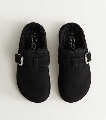 Black Faux Fur Lined Clog