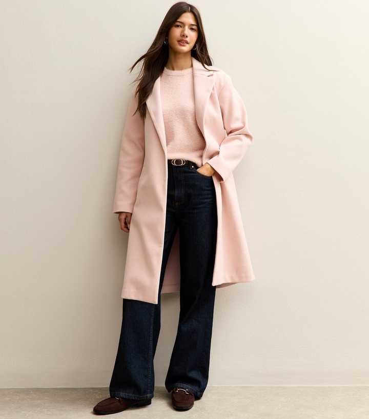 Pink Open Front Longline Coat