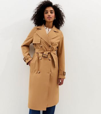 Tan Double Breasted Trench Coat