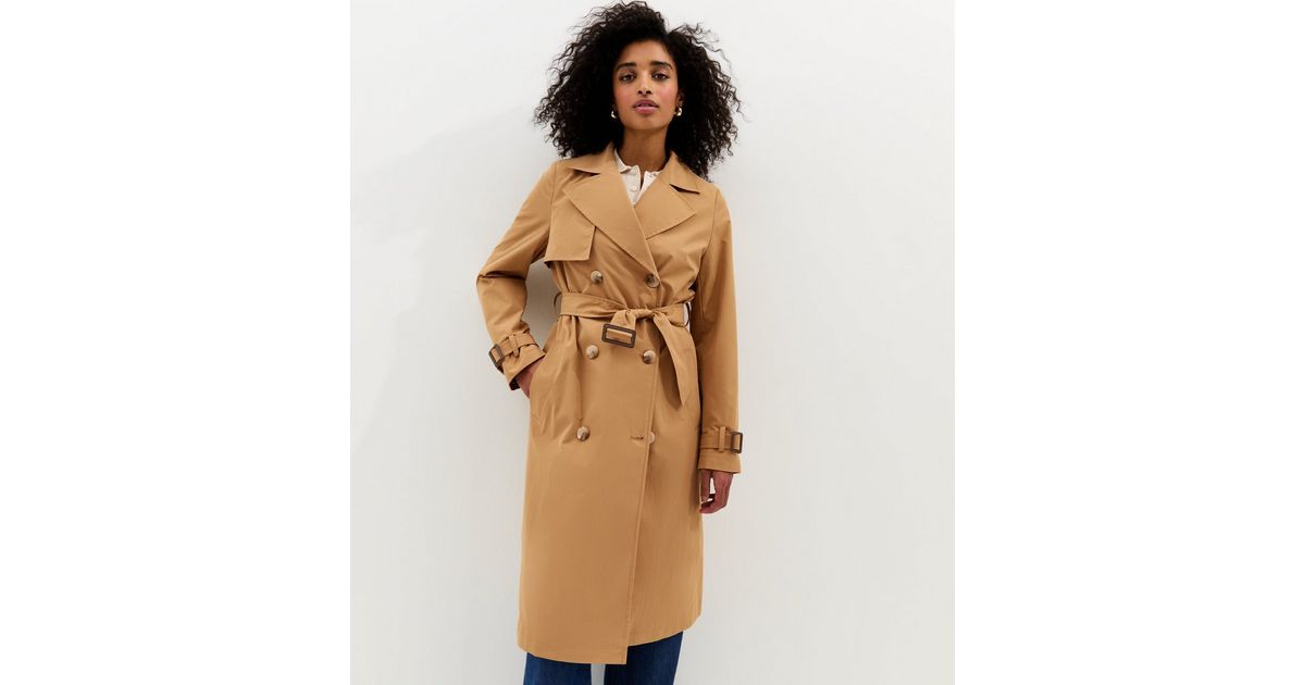 Tan Double Breasted Trench Coat
