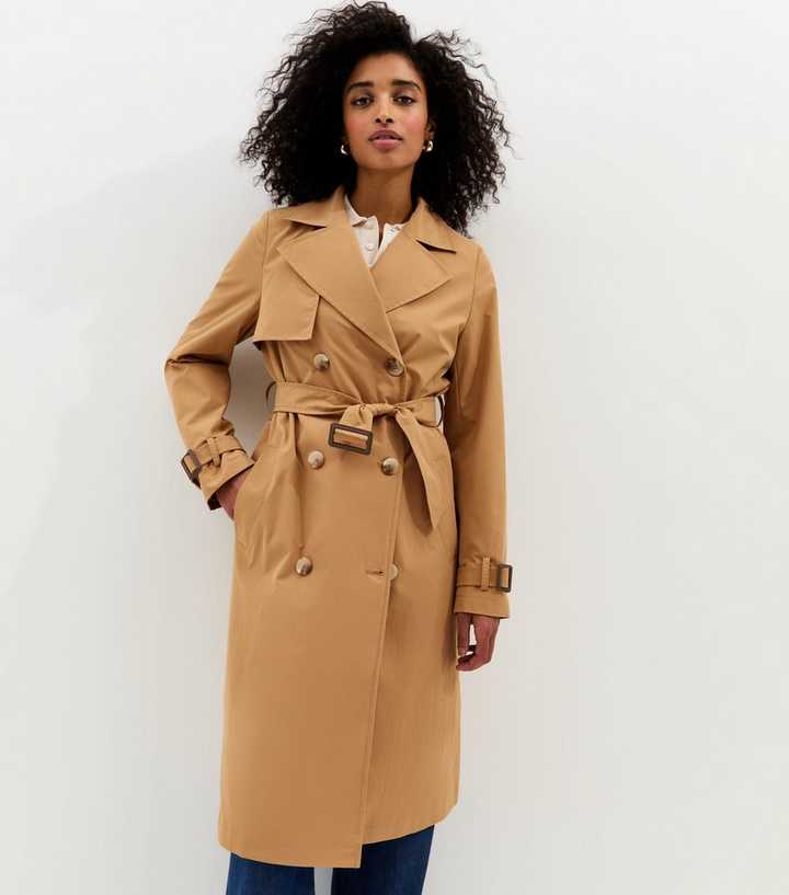 Tan Double Breasted Trench Coat