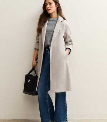 Petite Light Grey Longline Formal Coat