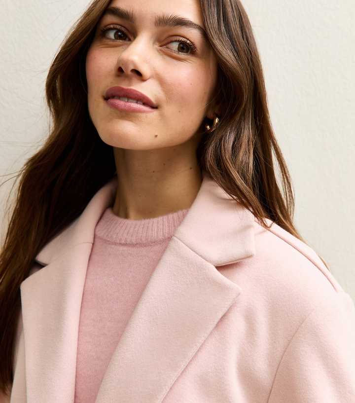 Petite Pale Pink Longline Formal Coat | New Look