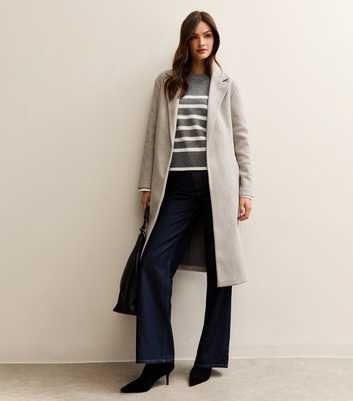Tall Light Grey Longline Formal Coat