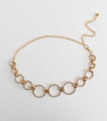 Gold Diamante Embellished Circle Belt