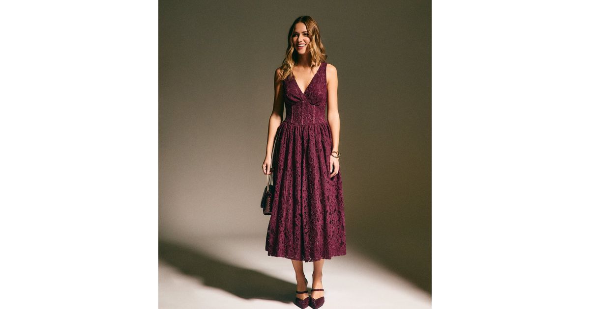 solid sweetheart floral lace drop-waist dress 3D Floral Lace Sweetheart Lace-Up Back A-Line Prom Dress – Dreamdressy main image 0