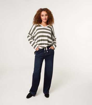 Blue Vanilla Dark Blue Elasticated Waist Jeans
