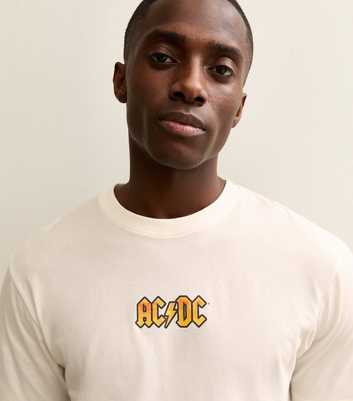 Only & Sons Cream Relaxed ACDC Logo T-Shirt