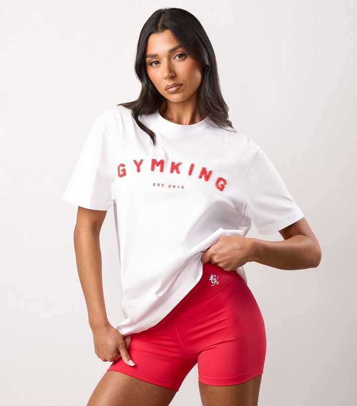 Gym King White Logo Applique T-Shirt 