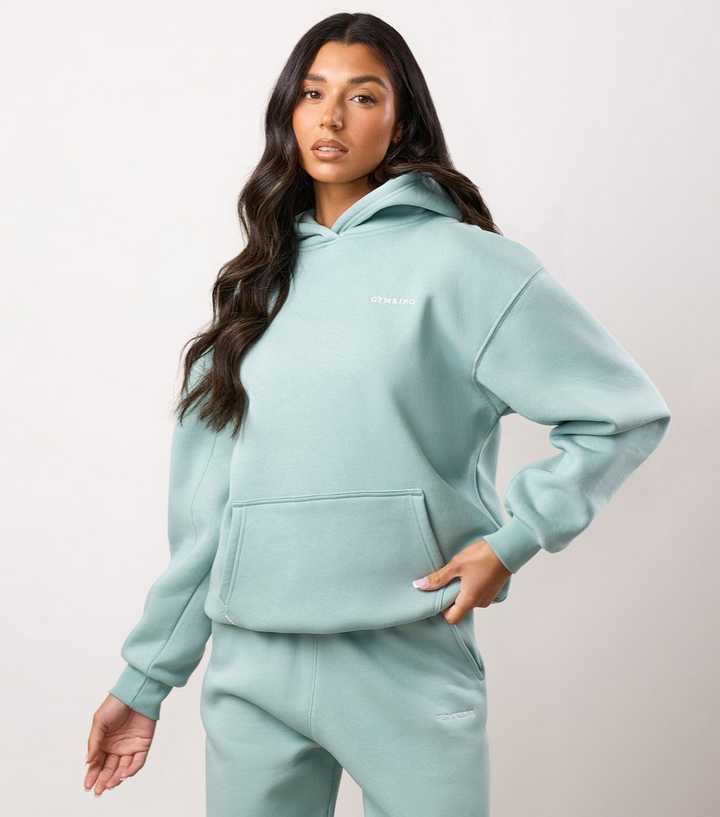 Gym King Light Green 365 Logo Embroidered Hoodie