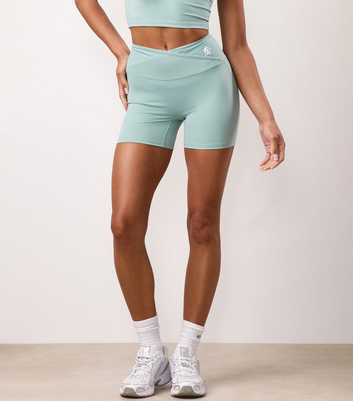 Gym King Light Green 365 5-Inch Wrap Detail Shorts