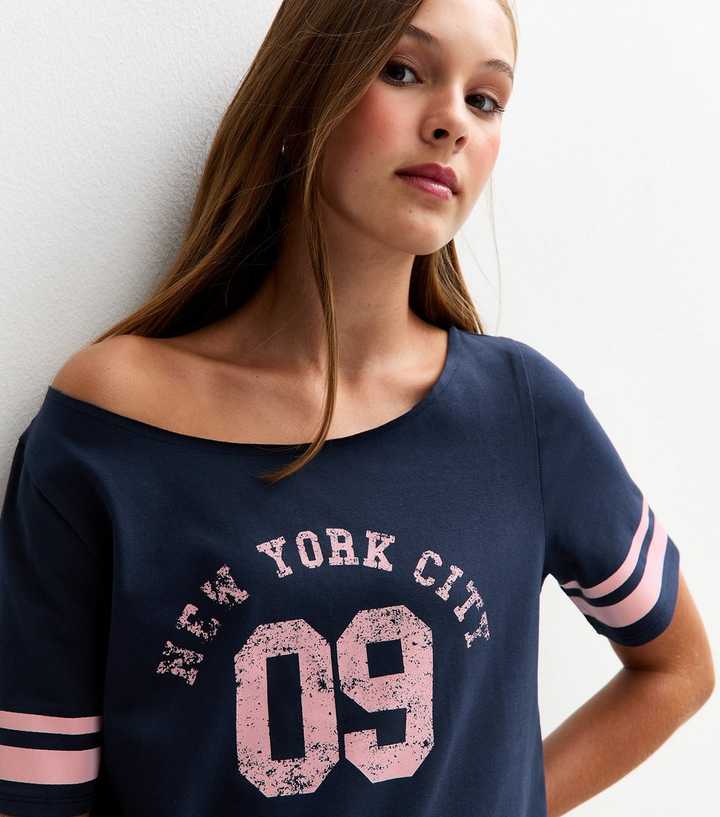 Girls Navy New York City 09 Print T-Shirt