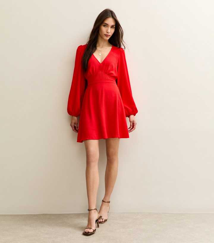 chinese dress ladies Red Dahlia Satin and Lace Mini Dress main image 1