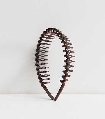 Dark Brown Shiny Comb Headband