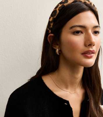 Brown Leopard Print Padded Headband