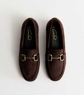 Brown Faux Suede Snaffle Buckle Loafer