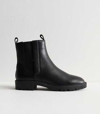 Black Leather Chelsea Boots