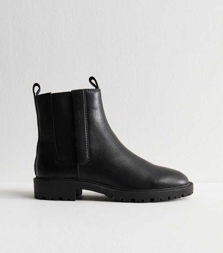 Black Leather Chelsea Boots