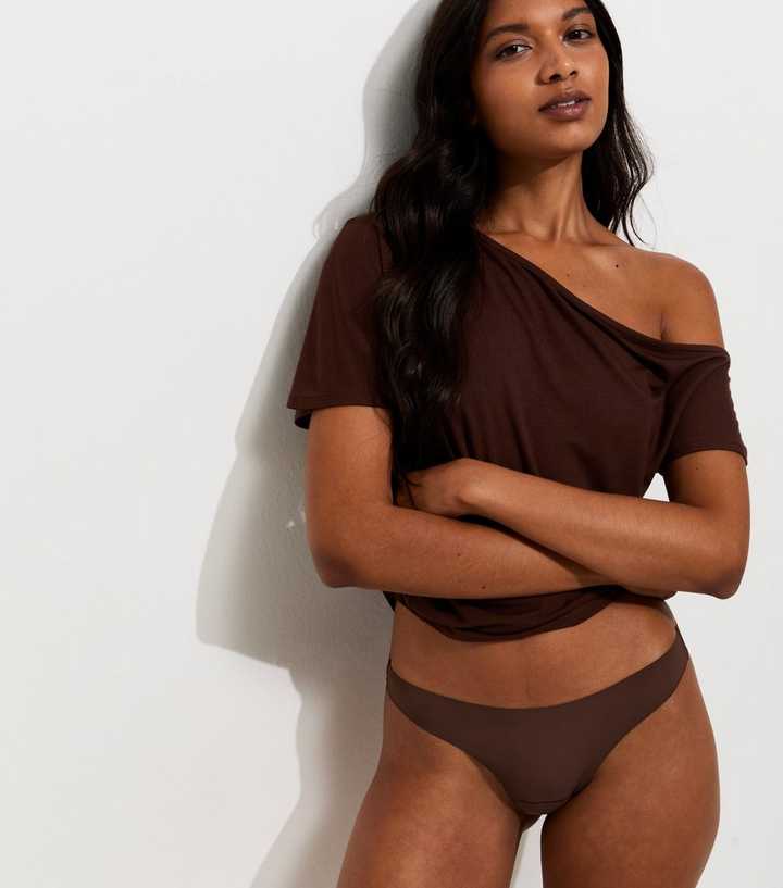 Dark Brown Free Cut No VPL Thong