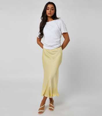 Urban Bliss Yellow Textured Midi Skirt 