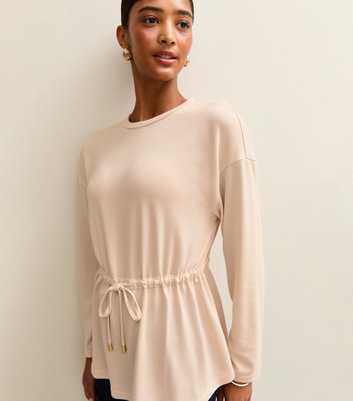 Cream Soft Touch Tie Waist Top