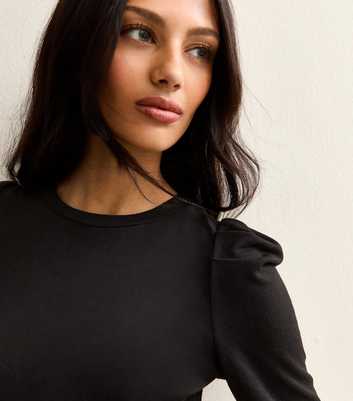 Black Puff Sleeve Soft Touch T-Shirt