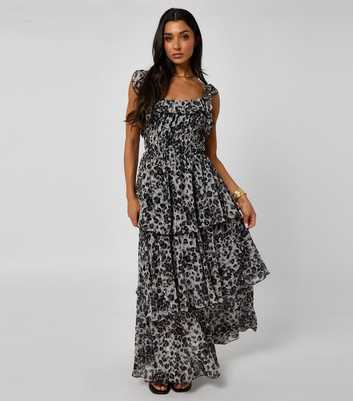 Urban Bliss Black Tiered Ruffle Midaxi Dress