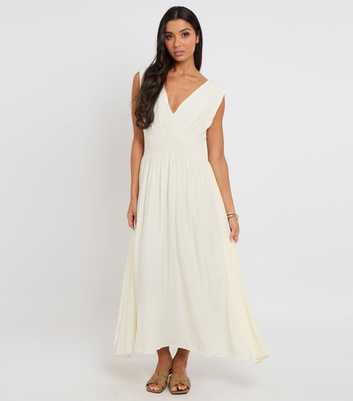 Urban Bliss Cream Elasticated Waist Maxi Dress
