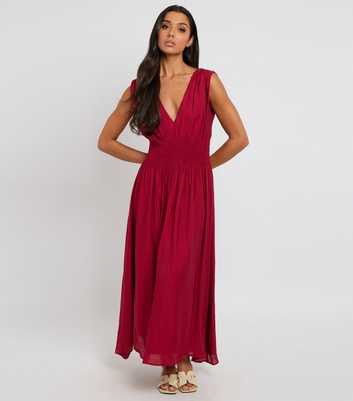 Urban Bliss Red Elasticated Waist Maxi Dress